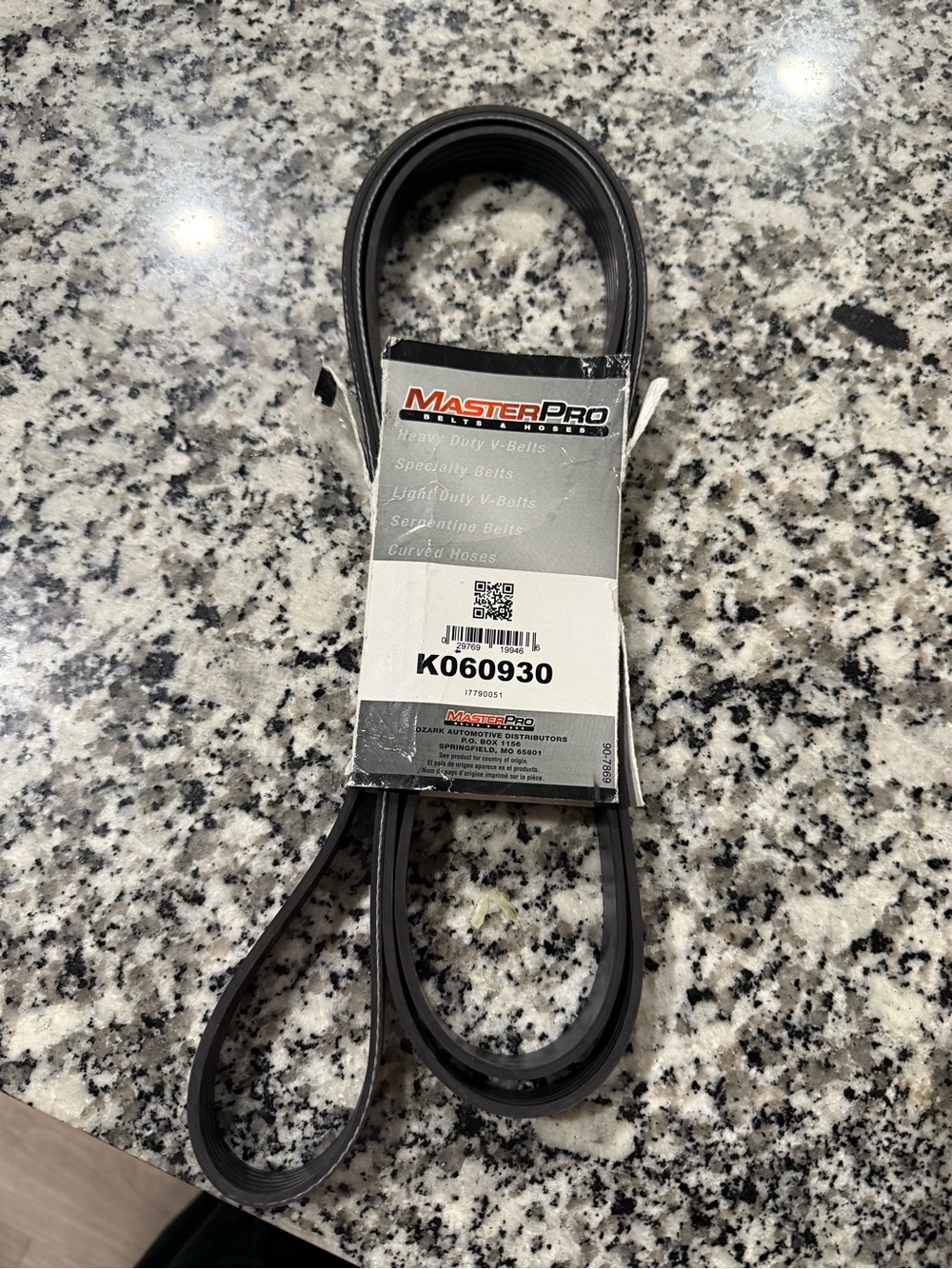 MasterPro K060930 Multi Rib V-Belt in Black